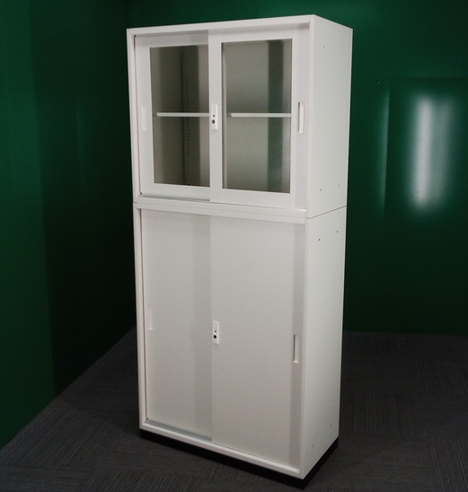 上下書庫　ガラス・スチール