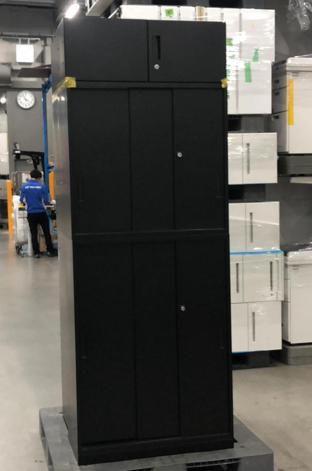 引戸上下書庫（ランマ付）黒