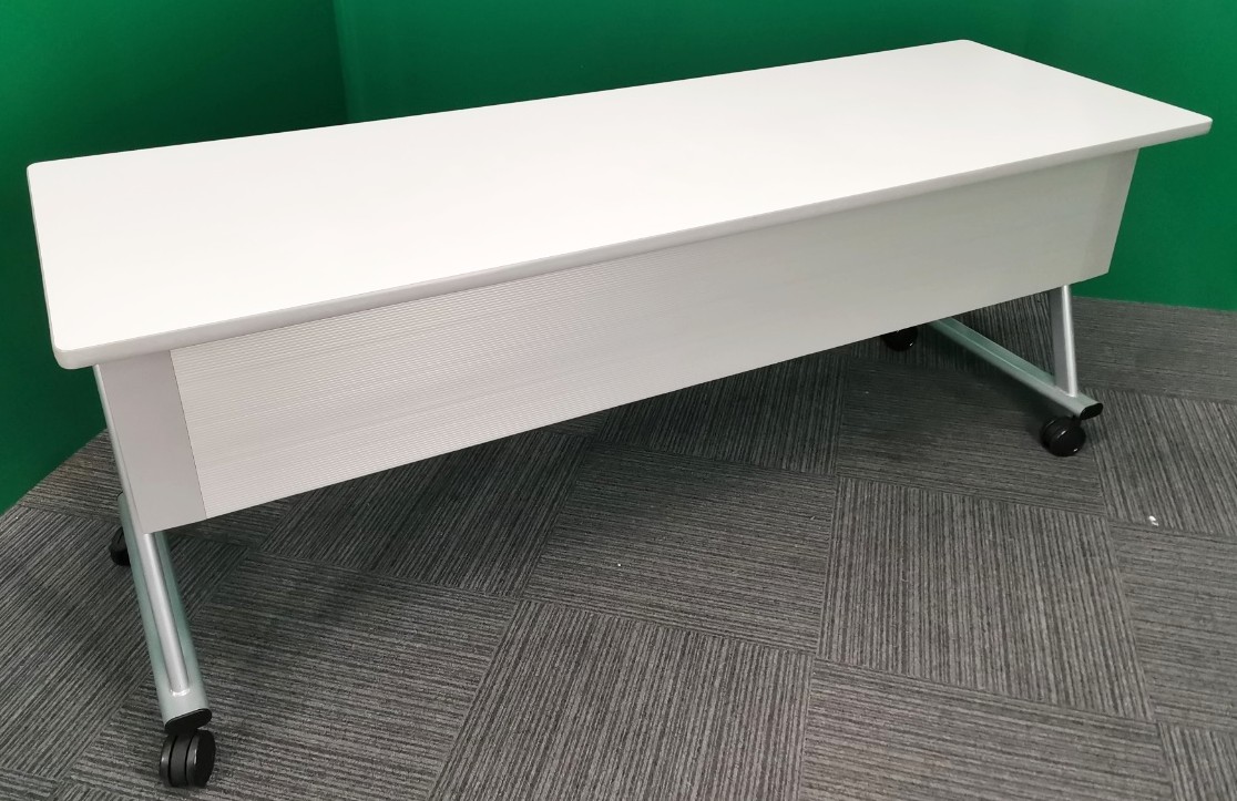 1860フォールディングテーブル白 幕板付